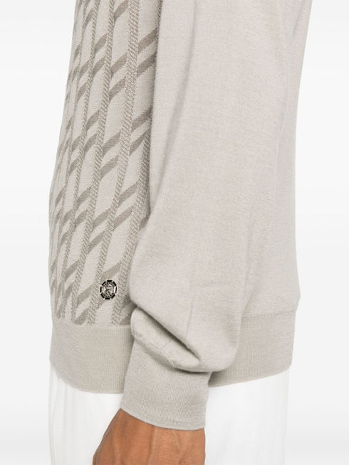 patterned-jacquard polo shirt
